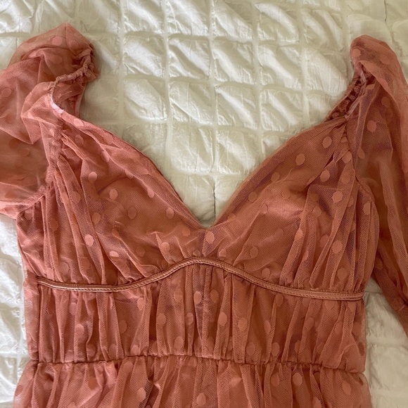 ASOS pink dot chiffon mini dress - Picture 4 of 10